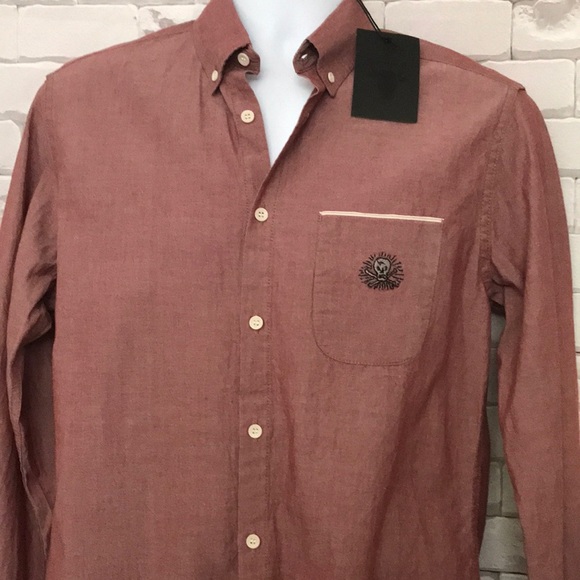 Men’s NWT Stock Chicago skull button down - Picture 1 of 7